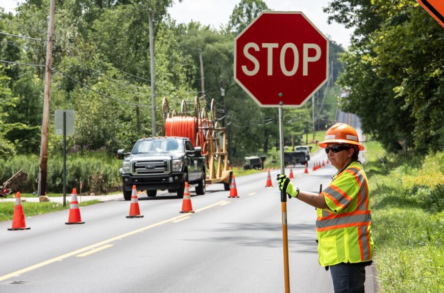 Flagger Work Zone For Construction Pros